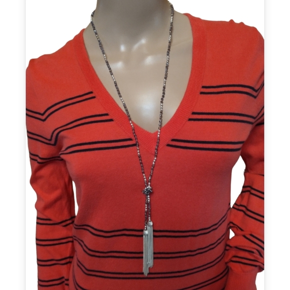 J. Crew Striped Light Weight V Neck Sweater Sz S - Picture 5 of 6